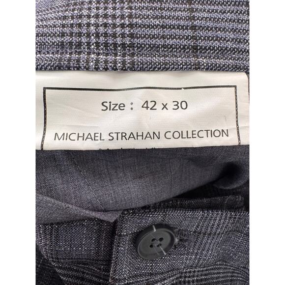 Michael Strahan 42 x 30 Navy Blue Plaid Trouser Pants NEW NWT - Picture 8 of 11